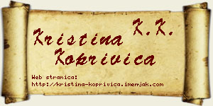 Kristina Koprivica vizit kartica